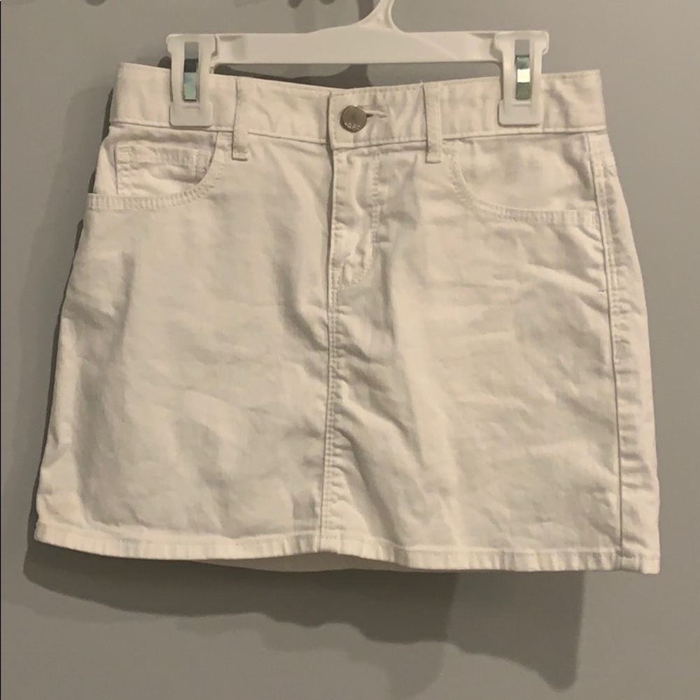 White Mini Jean Skirt